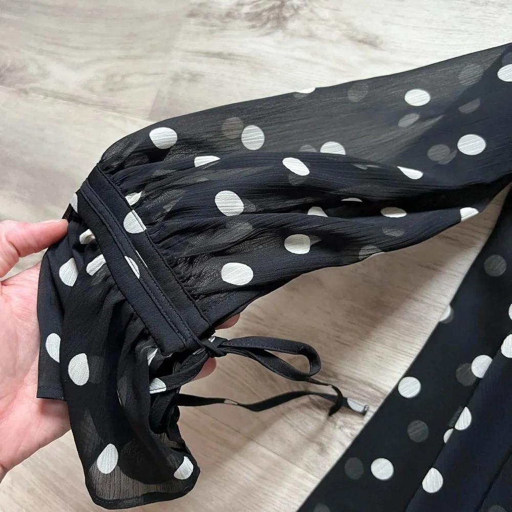& Other Stories Black Polka Dot Dress - Picture 7 of 8